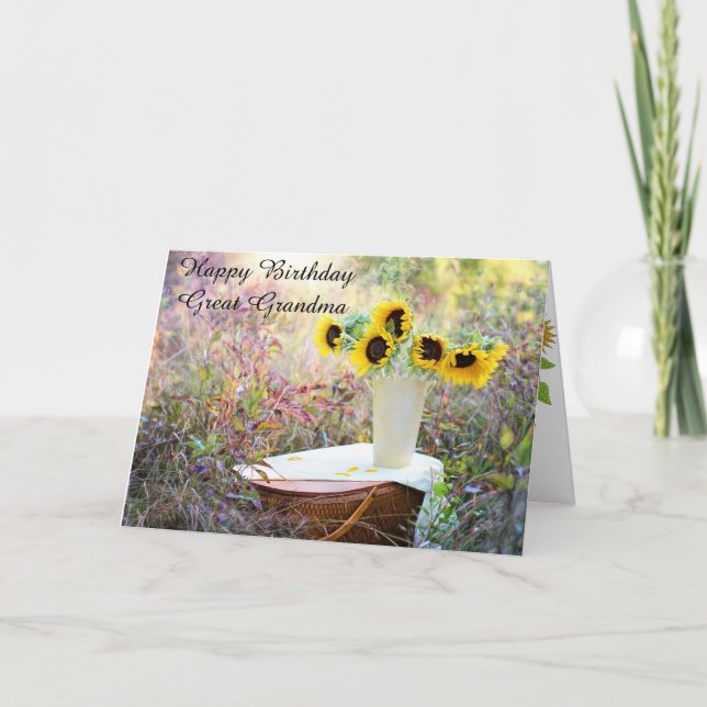 Happy Birthday Great Oma Sunflower Card Karte (Vorderseite)