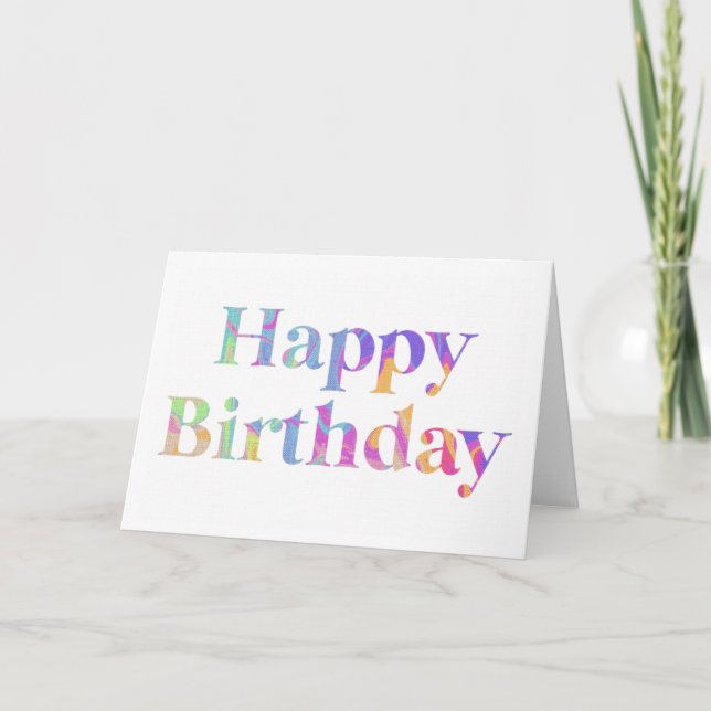 Happy Birthday Greetings card 5x7 Dankeskarte (Vorderseite)