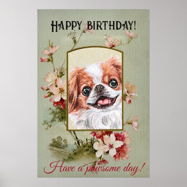 Happy Birthday Greetings Japanese chin Poster (Vorne)