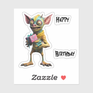 Happy Birthday Gremlin Aufkleber