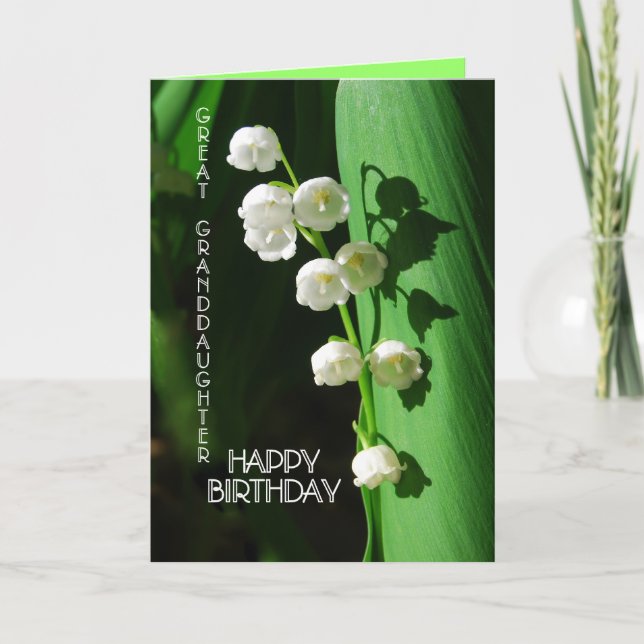 Happy Birthday Große Enkeltochter Lily of the Val Karte (Vorderseite)