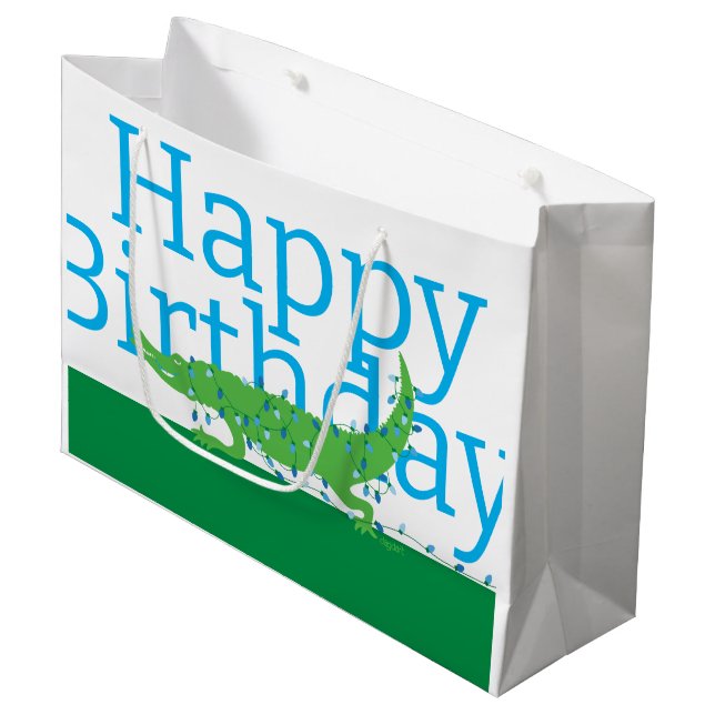 Happy Birthday Große Geschenktasche Große Geschenktüte (Vorderseite Schrägansicht)