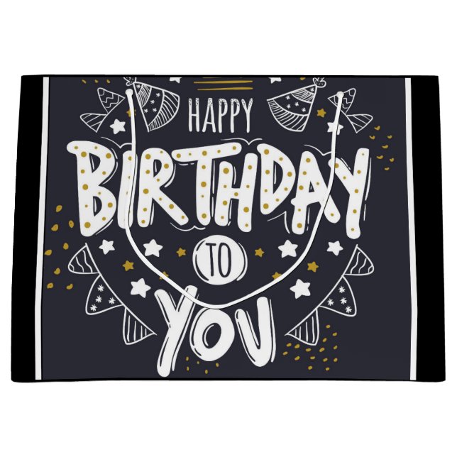 Happy Birthday Große Geschenktüte (Vorderseite)