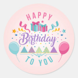 Happy Birthday Gruß Runder Aufkleber