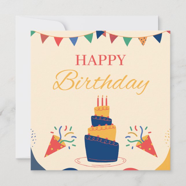 Happy Birthday Grußkarte Design Einladung (Vorderseite)