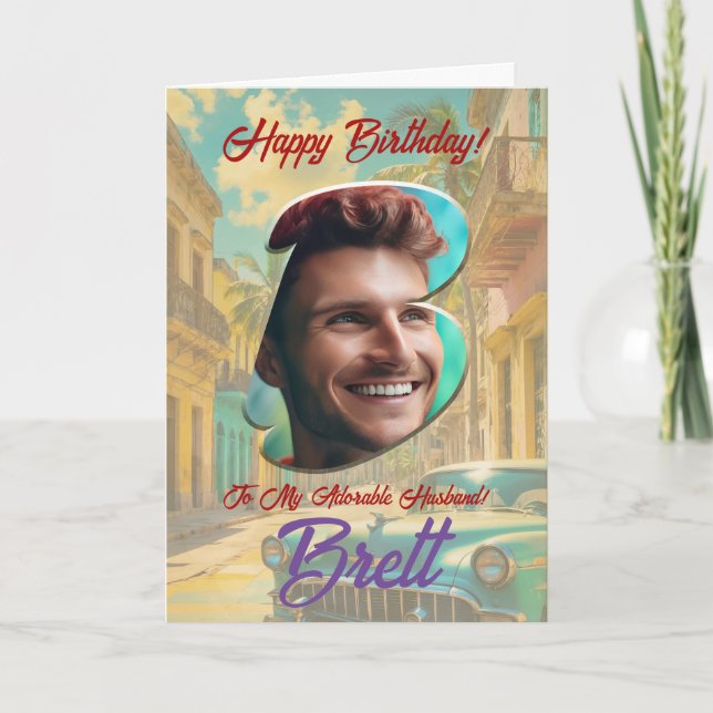 Happy Birthday Grußkarte für Ihm B erste Dankeskarte (Vorderseite)