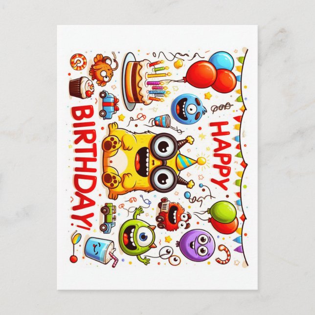 Happy Birthday Grußkarten Postkarte (Vorderseite)