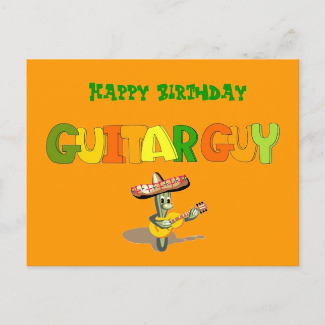 Happy Birthday Guitar Typ Postkarte (Vorderseite)