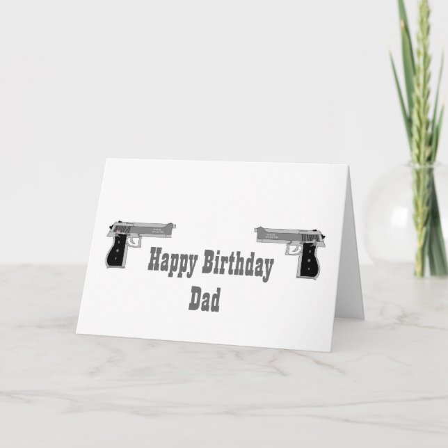 Happy Birthday Gun Card Karte (Vorderseite)