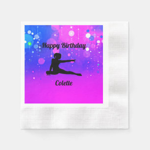 Happy Birthday Gymnastics Serviette