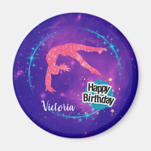 Happy Birthday Gymnastik Galaxy Tumbling Magnet