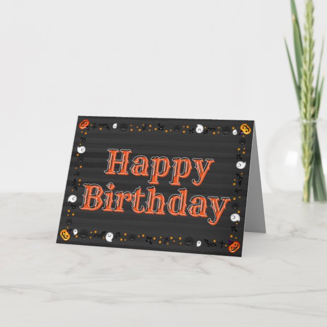 Happy Birthday Halloween Card Karte (Vorderseite)