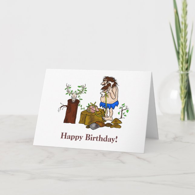 Happy Birthday Ham Radio Caveman Card Karte (Vorderseite)