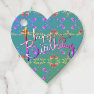 "Happy Birthday" Handgeschriebene Geschenketikette Geschenkanhänger