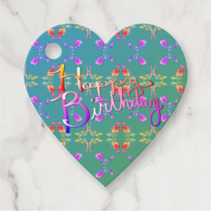"Happy Birthday" Handgeschriebene Geschenketikette Geschenkanhänger