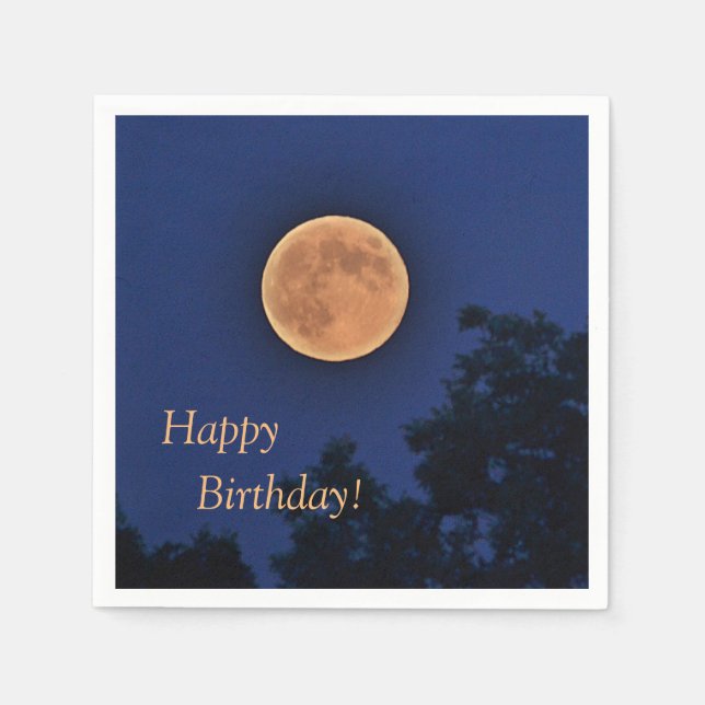 Happy Birthday Harvest Moon Serviette (Vorderseite)