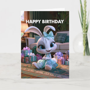 Happy Birthday Häschen Mädchen Karte Baby Bun Bu