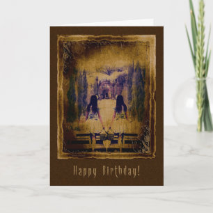 Happy Birthday Haunting Spooky Girls Karte