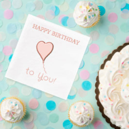 Happy Birthday Heart Balloon Servietten Mit Folie