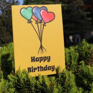 Happy Birthday Heart Balloons Geburtstagsparty Karte