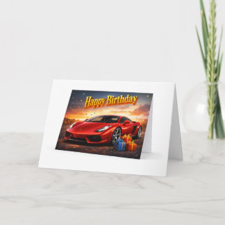 Happy Birthday High-Performance Sports Car Karte
