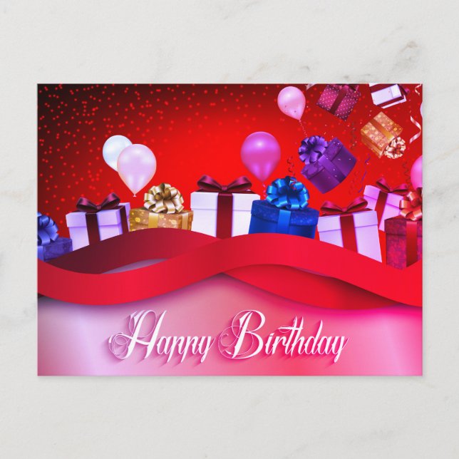Happy Birthday Hintergrund Postkarte (Vorderseite)