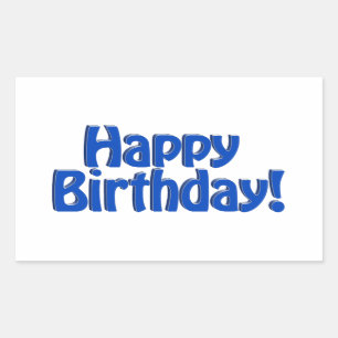 Happy Birthday HOBO Text - Blau Rechteckiger Aufkleber
