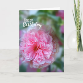Happy Birthday Hollyhock Floral Foto Karte