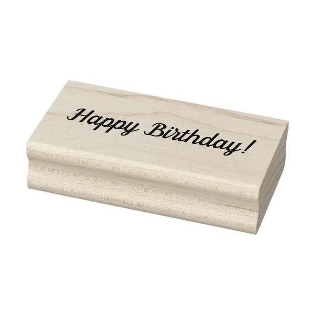 Happy Birthday Holzklotz Briefmarke Gummistempel (Stempel)