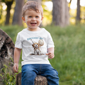 Happy Birthday Honoree Beagle Dog Ballon Custom Baby T-shirt