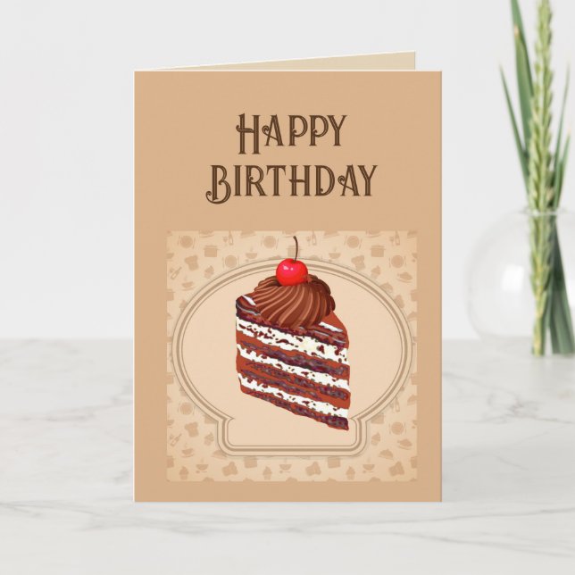 Happy Birthday Hoping Year Piece of Cake Spaß Karte (Vorderseite)