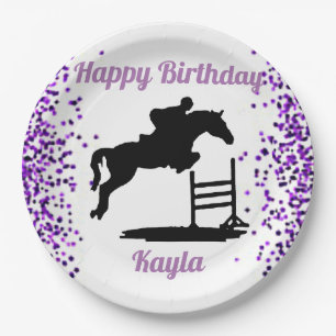 Happy Birthday Horse Hunter Jumper Reittier Pappteller