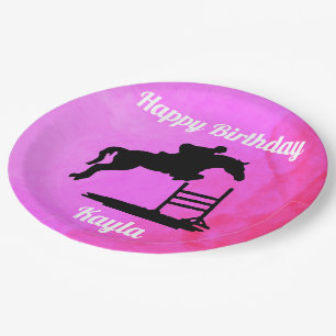 Happy Birthday Horse Hunter Jumper Reittier Pappteller