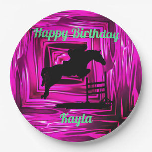 Happy Birthday Horse Hunter Jumper Reittier Pappteller