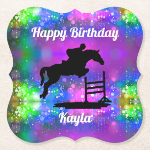 Happy Birthday Horse Hunter Jumper Reittier Untersetzer