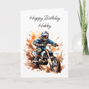 Happy Birthday Hubby   Motocross Bike Karte