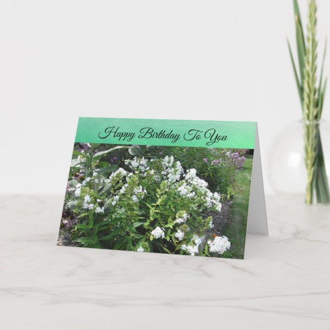 Happy Birthday Hübsch White Field of Blume Karte (Vorderseite)