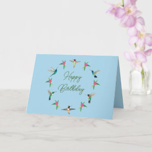 Happy Birthday Hummingbirds Card Karte