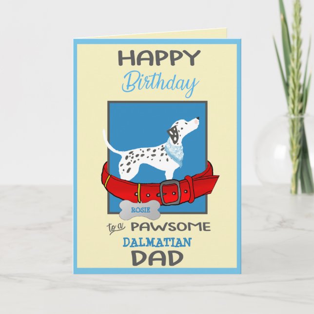 Happy Birthday Hund Daddy von Ihrem Dalmatiner Hun Karte (Vorderseite)