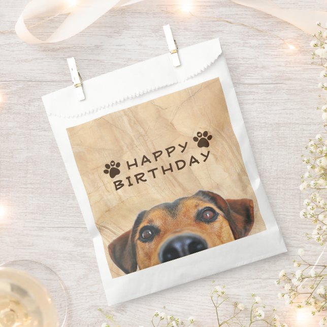 Happy Birthday Hund Face Geschenktütchen (Ausgeschnitten)