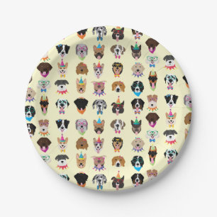 Happy Birthday Hund Faces Pawty Animals Pappteller