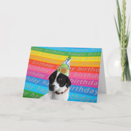Happy Birthday Hund farbenfrohe Text Banner Card Karte