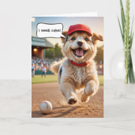 Happy Birthday Hund mit Baseballkappe Karte