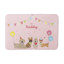 Happy Birthday Hund Party Badematte