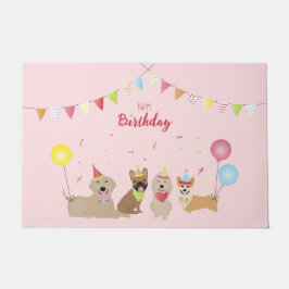 Happy Birthday Hund Party Fußmatte