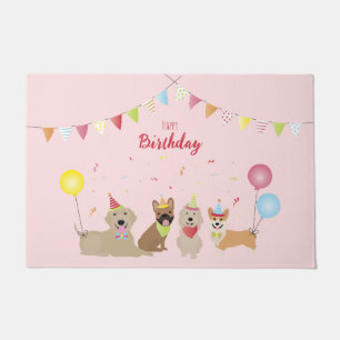 Happy Birthday Hund Party Fußmatte
