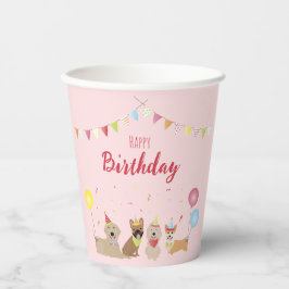 Happy Birthday Hund Party Pappbecher