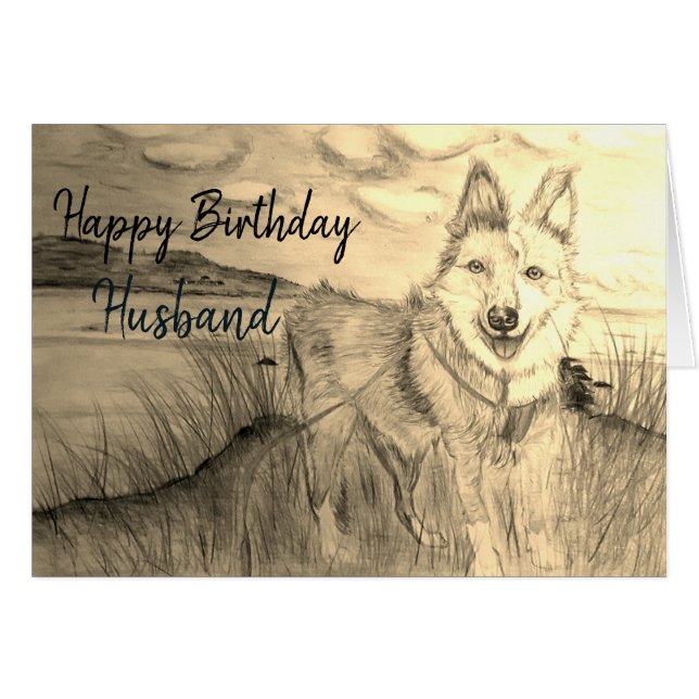 Happy Birthday Husband Card (Vorderseite (Horizontal))