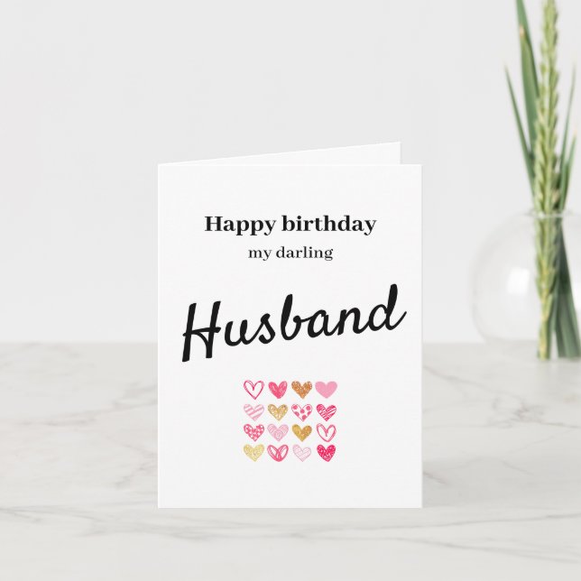 Happy Birthday Husband Card Dankeskarte (Vorderseite)