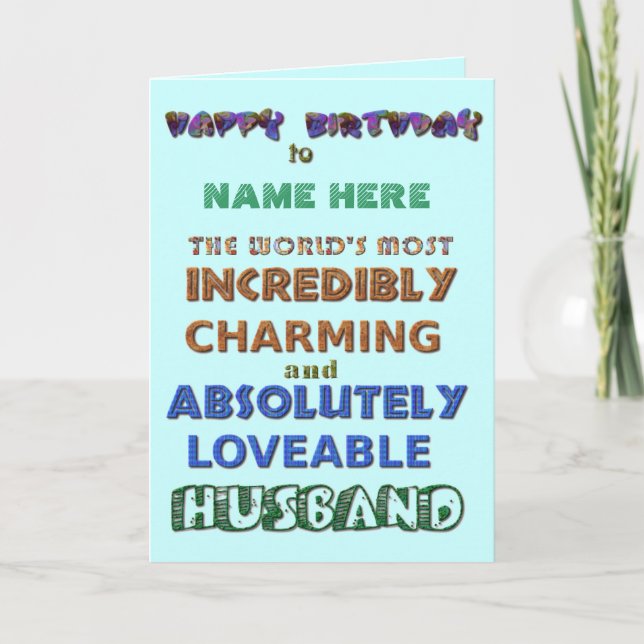 Happy Birthday Husband Card Karte (Vorderseite)